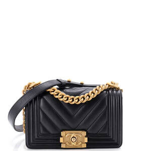 Chanel Small Boy Flap Bag Chevron Lambskin